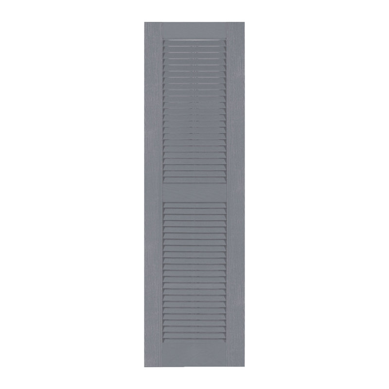 Volet à persiennes sur mesure avec dessus droit, Gris colombe, 14.5", 73"