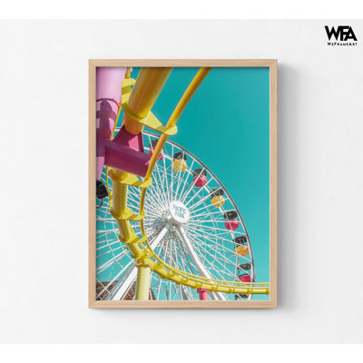 Décoration de montagnes russes, impression de bureau de directeur de carnaval, œuvre de bureau de parc d'attractions, cadeau pour enfants, art mural de chambre d'enfant multicolore