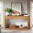 62.99" Narrow Brown Fluted  Console Table With Storage For Entryway Sofa Table