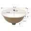 Lavabo de salle de bain ovale sous le comptoir en céramique blanc avec trop-plein 19 po x 16 po