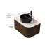 Meuble-lavabo et lavabo flottant Modern Modern, lavabo en céramique durable et solution de rangement pour petits espaces, finition noyer foncé élégant
