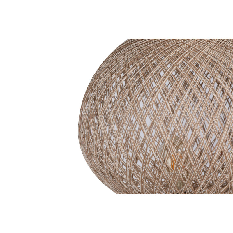 Lampe sur pied crème faite à la main, corps en panneau de fibres à densité moyenne (épaisseur: 0,1 po), capuchon en jute (L 13,4 po x P 15 po), hauteur totale de 57,1 po, longueur de câble de 78,7 po, douille E27 (60 W maximum) | Éclairage élégant pour la décoration et les espaces de vie modernes