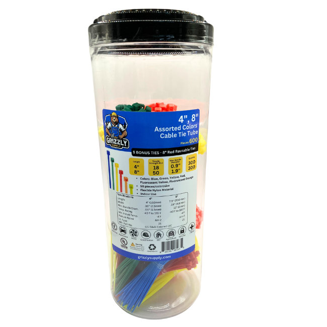 4", 8" Cable Tie Tube 600/bag