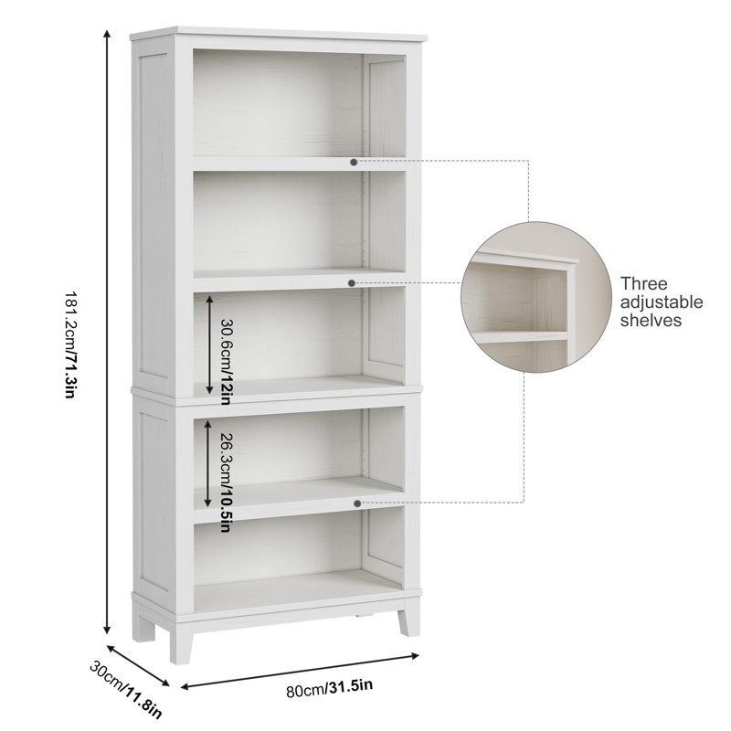 181.2cm H x 80cm W Bookcase, Black