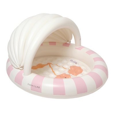 Sunnylife: cerise pour enfant gonflable en coton - rayures roses, parasol pour auvent, pataugeoire Kiddie 100L, jeux d'eau, bébé, tout-petit, enfant