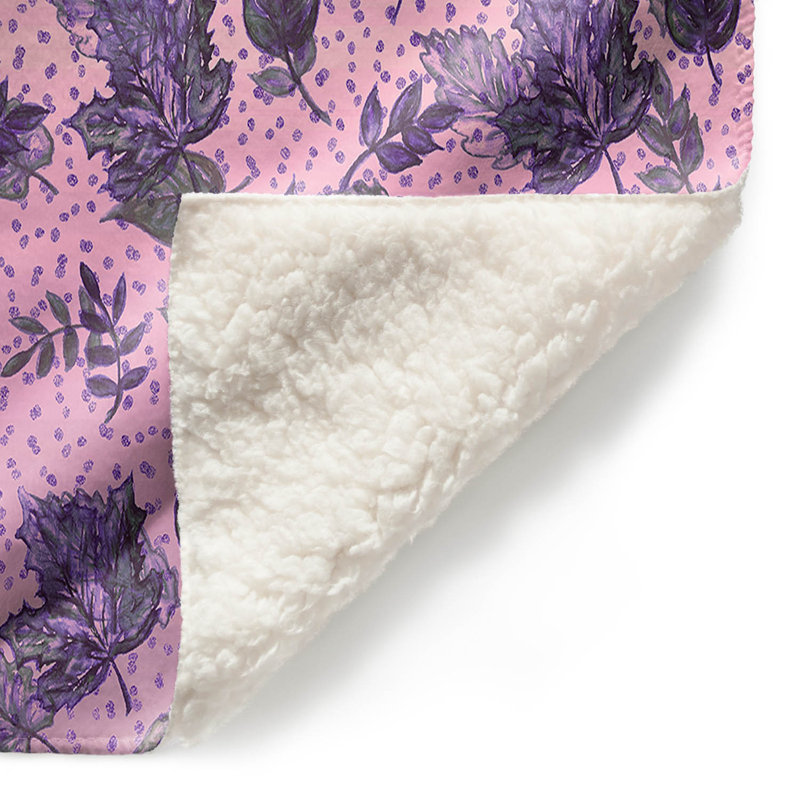 Couverture mauve sherpa douce dégradé automne, l 68 po x L 80 po