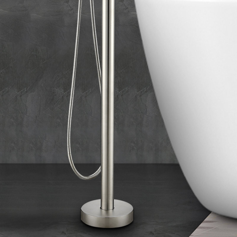 Freestanding Tub Filler with Diverter, Brushed Nickel
