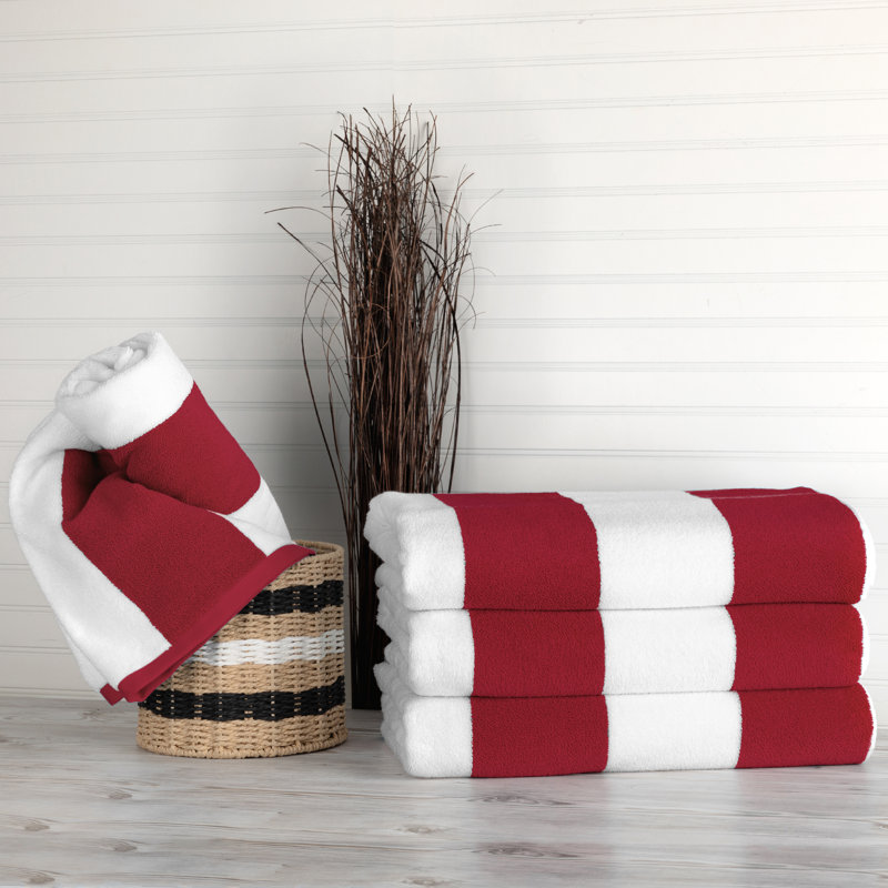 Ensemble de serviettes de plage 100% coton 4 pièces Safdie & Co., Rouge