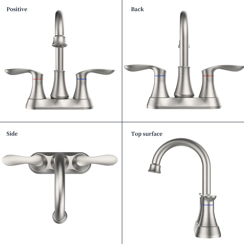 Brushed Nickel Bathroom Sink Faucet With 360 Degree Rotation, Lever, Water Saving Functionality Ceramic Cartridge, Swivel Spout, Design