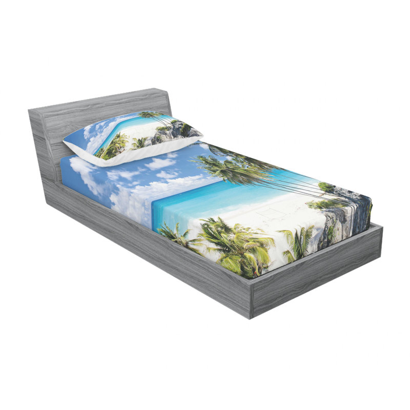 Ensemble de draps Barbados Beach, Ensemble de draps pour lit simple avec drap-housse