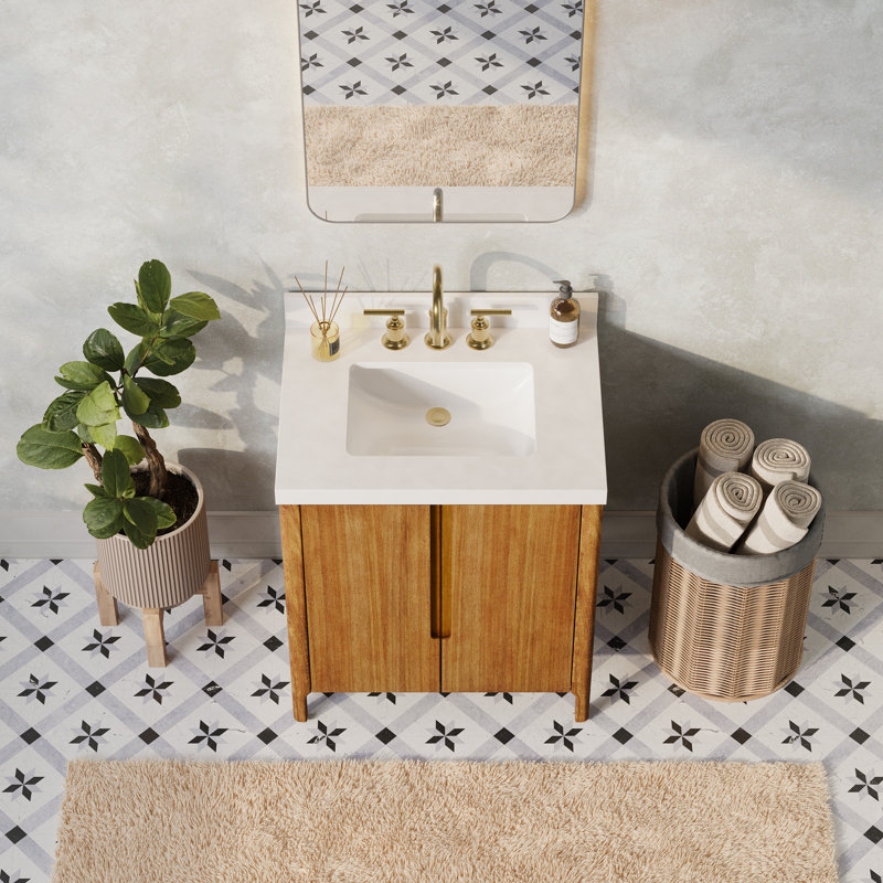 Sequoia 30 In. Single Sink Whitebrook Quartz Countertop Bath Vanity in Mango Wood, Mango Wood