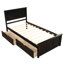 Lit plateforme avec rangement, 2 tiroirs avec roulettes, lit simple-1601523845