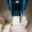 Porte de douche pivotante universelle à ouverture 1 3/8 po avec verre trempé de 1/4 po-102465381