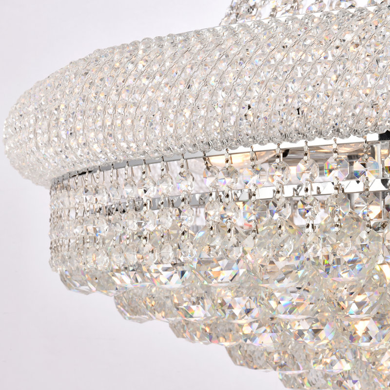 Elegant Lighting Primo 32 light Chrome Chandelier Clear Royal Cut Crystal, 30" / Chrome / Royal Cut
