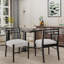 Chaise de salle à manger noire et beige (ensemble de 2)