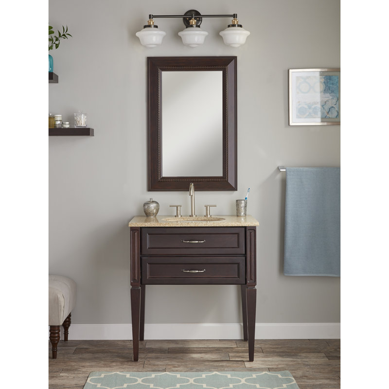 Sille 3 - Light Dimmable Vanity Light, Antique Brass, Milk, No