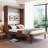 Full Size Murphy Bed With Foldable Desk – Space Saving Wall Bed - Walnut & Gray-1919069241