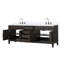 Meuble-lavabo double en chêne blanc 84 po X P 22 po D, plateau en marbre de culture et robinet-117980239