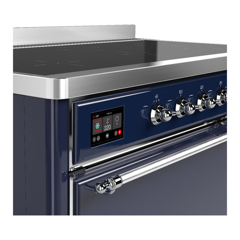 Cuisinière à induction 48 pouces avec 6 éléments à induction bleu nuit Majestic III Series (garniture chromée), Bleu nuit