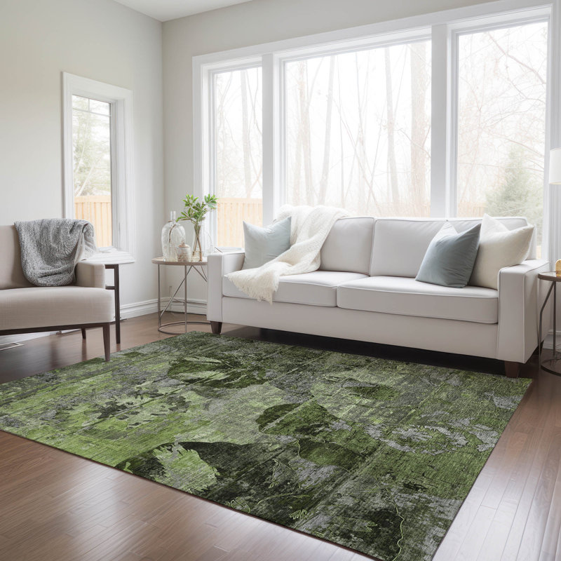 Fowey Washable Abstract Indoor / Outdoor Rug, Rectangle 8' x 10'