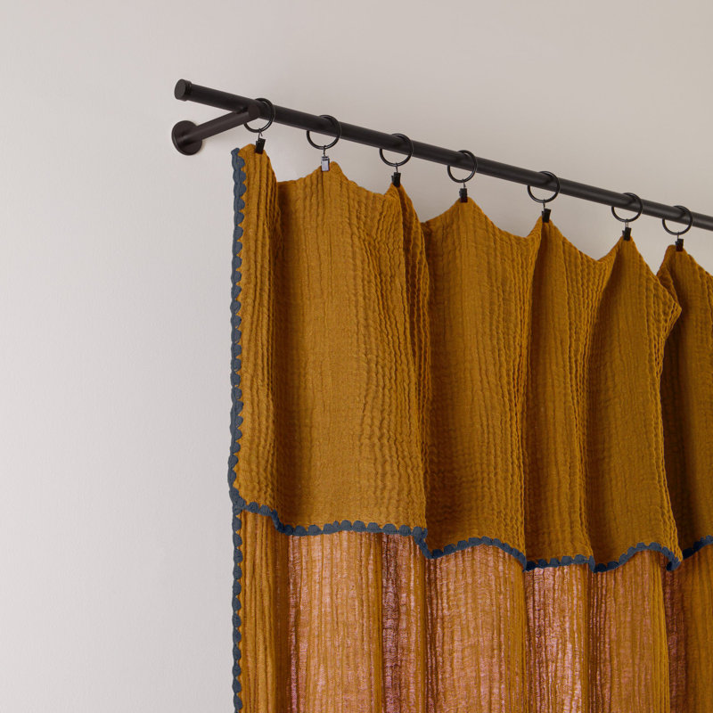 Cotton Blend Curtain Single Panel, 250 x 280cm, Brown