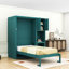 Lit escamotable simple en bois avec bureau et étagères-916169900