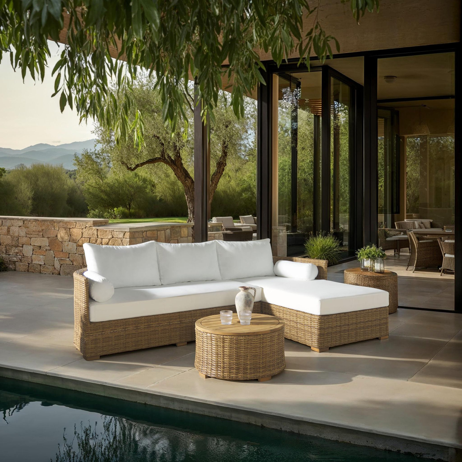 Almita 5-Person Patio Seating Group, Brown