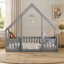 Lit simple en bois en forme de maison avec clôture, garde-corps, gris-135402000-135402002