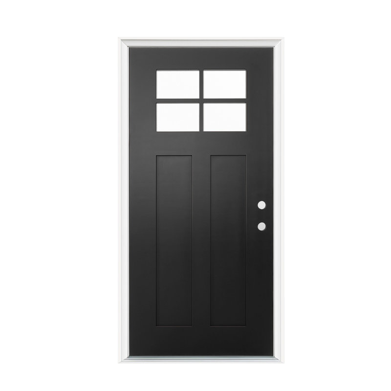 36 po X 80 po Porte d'entrée en fibre de verre avec verre givré - ouverture à gauche, Left