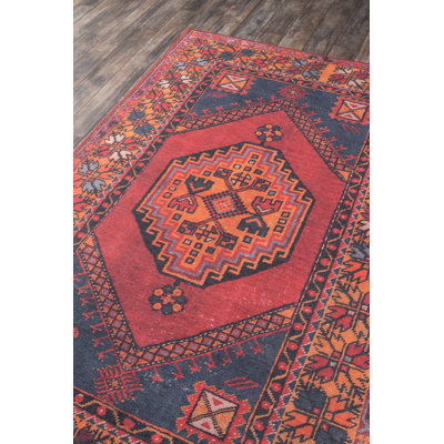 Isthia Oriental Red/Blue/Orange Area Rug