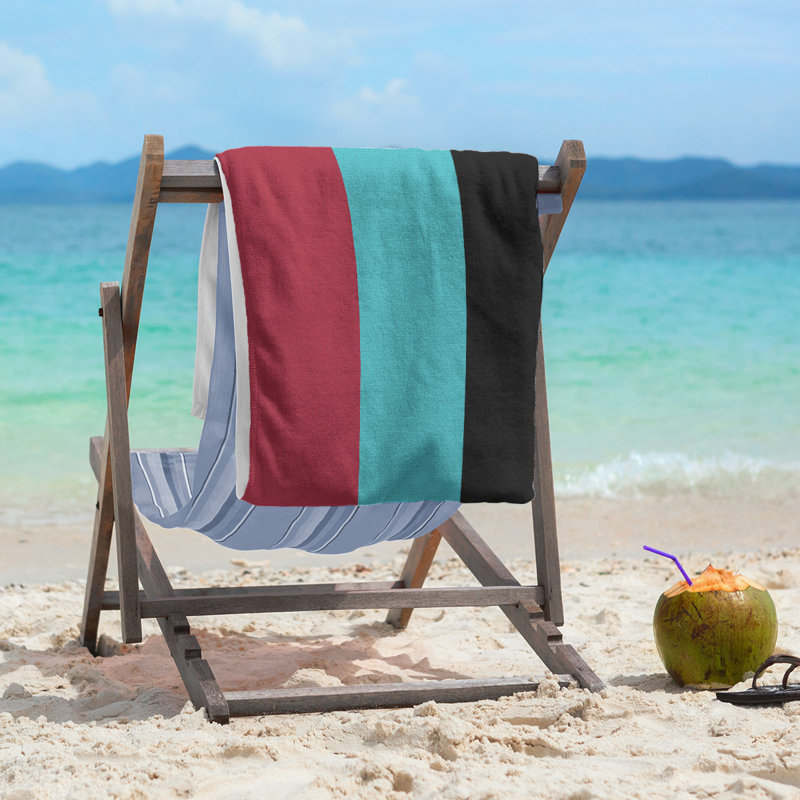 Beach Towel, Sedona Red/Teal/Black, Polyester/Cotton, Beach Towel