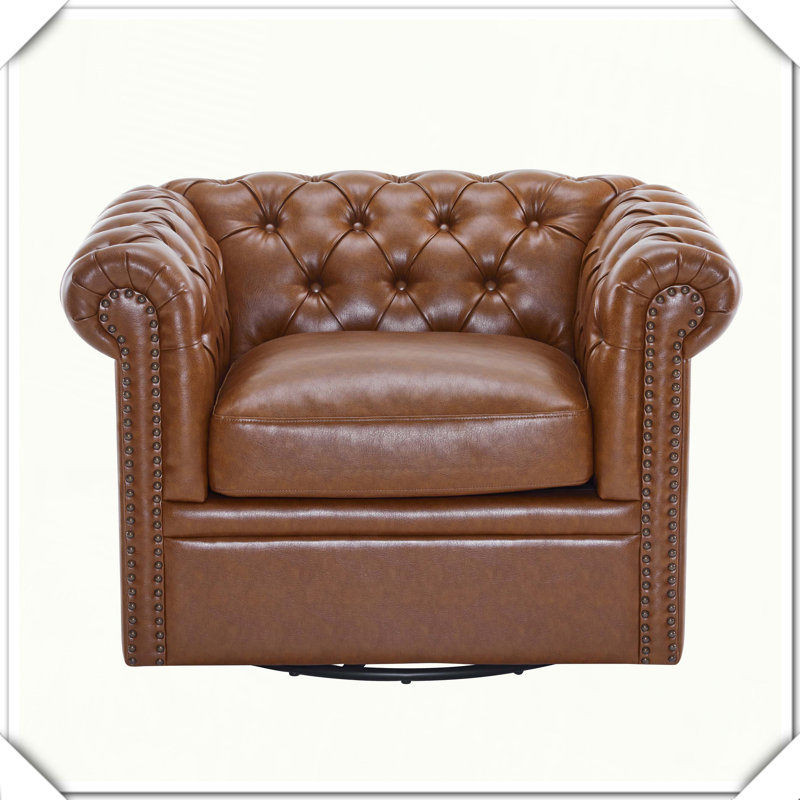 Fauteuil club pivotant Chesterfield pour des sièges confortables, Cognac
