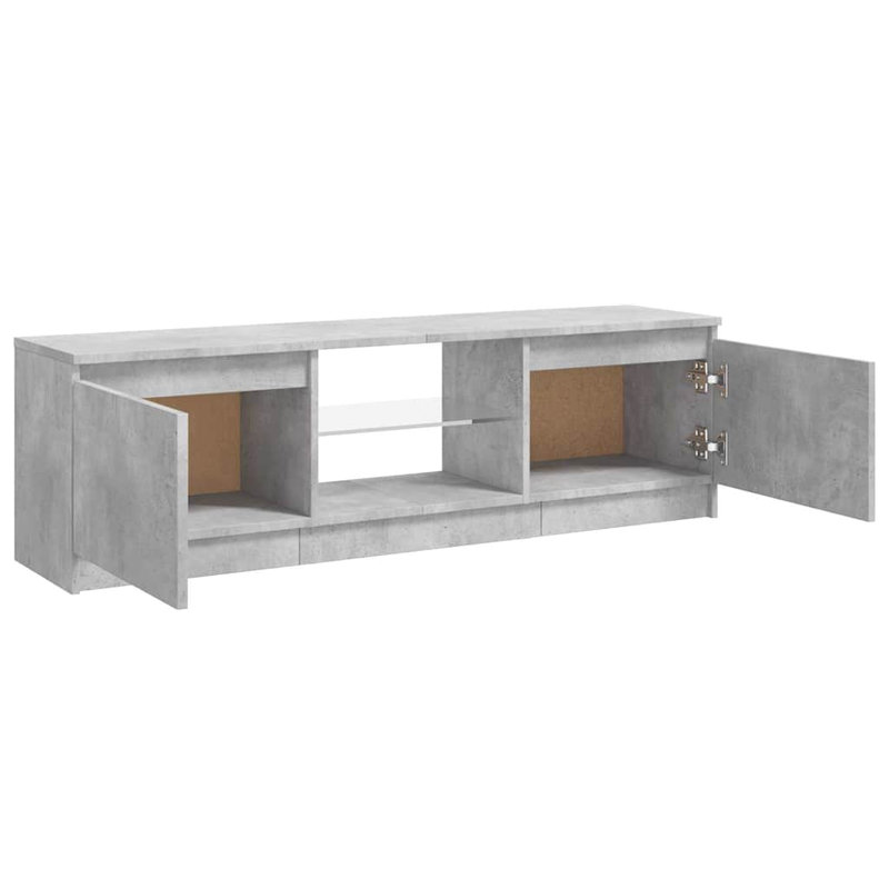 Labonte  TV Cabinet with LED Lights 120x30x35,5 cm, 35.5cm H x 120cm L x 30cm W, Concrete Grey