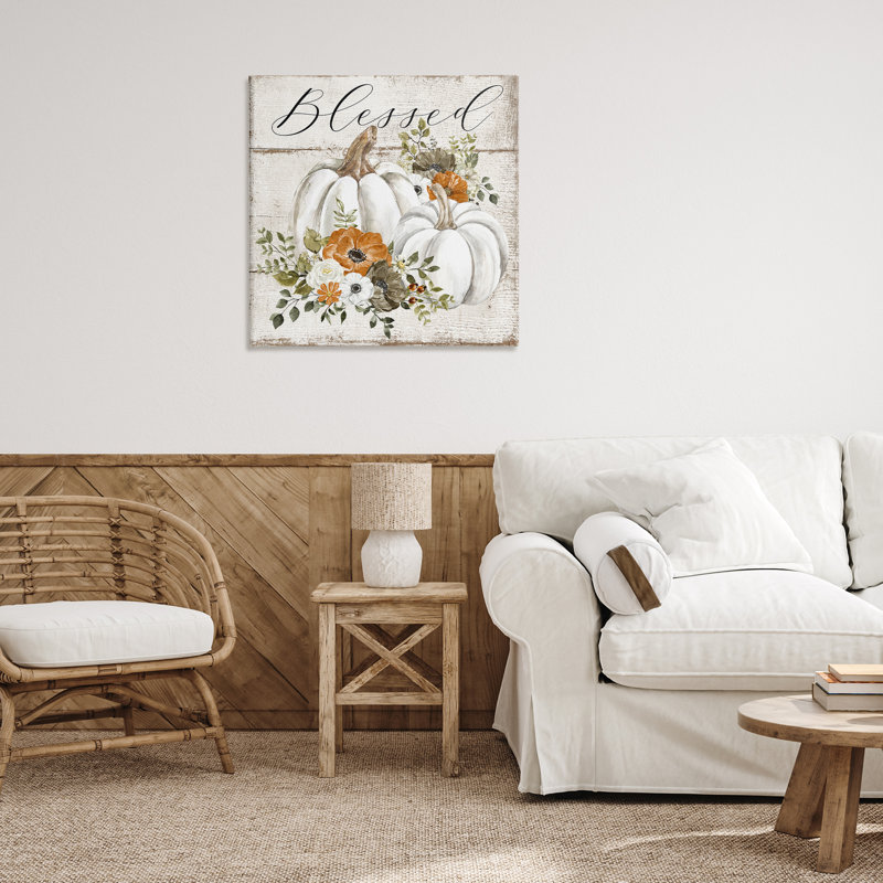 Art mural en toile citrouille bénie par LSR Design Studio, H 30 po x l 30 po