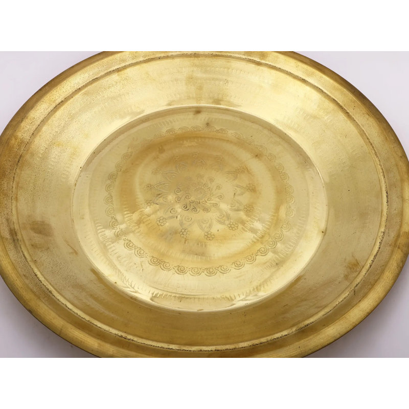 Laiton Pooja Thali (Parat), H 2 po x l 16,65 po x P 16,65 po