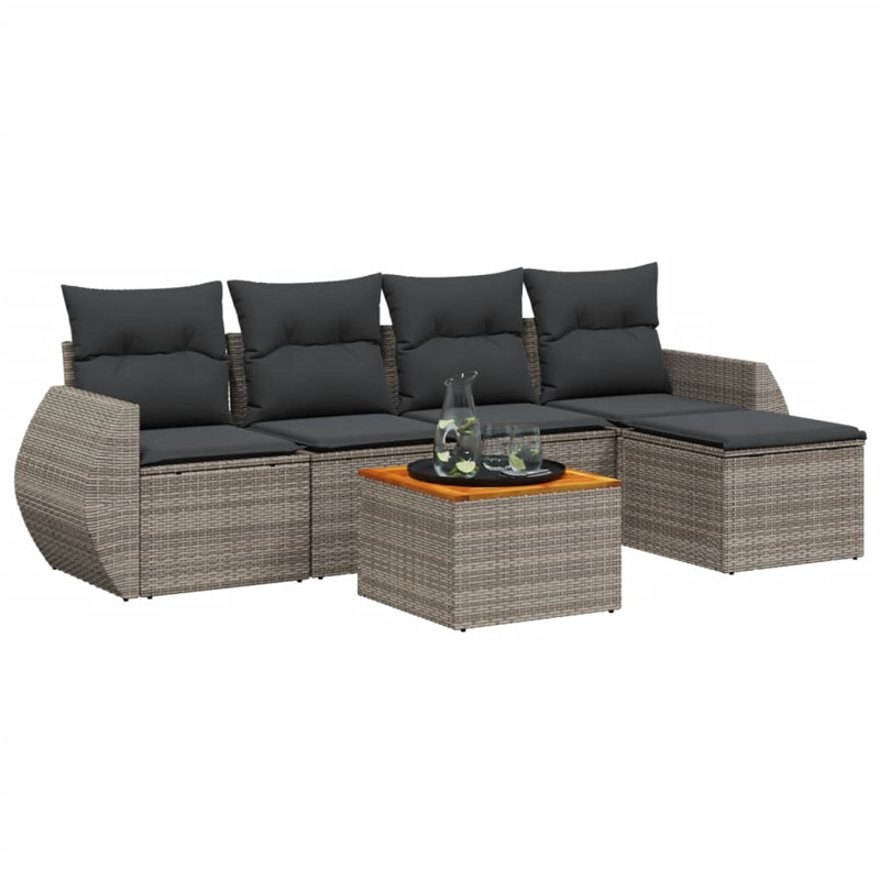  Ensemble de canapé de jardin gris