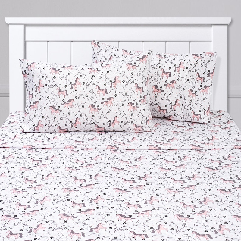 Construction Trucks White Microfiber Twin XL Kids Sheet Set