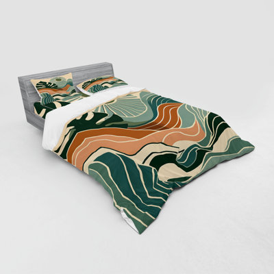 Ensemble de literie Ambesonne Monstera et écume de mer pâle