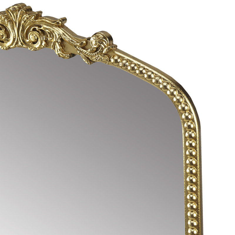Miroir mural perlé avec cadre en métal