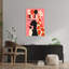 Retro Zoo Berlin Animals Abstract Bold Colorful Cat Giraffe Penguin Wildlife Wall Art Print 1 Piece Wrapped Canvas Wall Art-924136879
