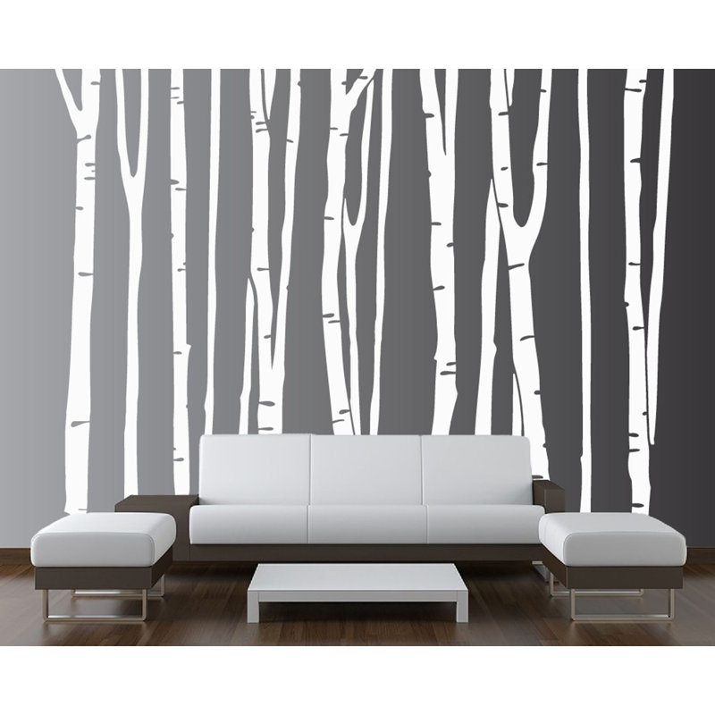 Décalcomanie murale forêt pour enfants bouleau tree, 108 po, Brun