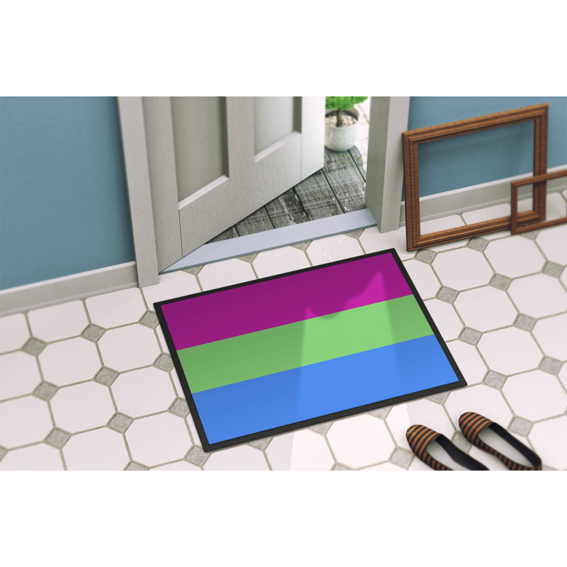Tapis de porte USA Gay Pride, l 24 po x L 36 po, Fierté polisexuelle
