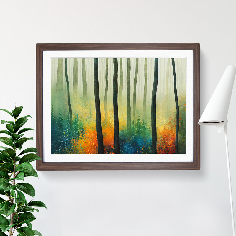 Vibrant Forest Vol.2 - Framed Print, 46cm H x 64cm W x 2cm D, Walnut
