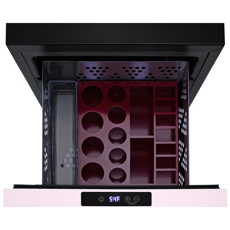 Summit Appliance 18" Wide Built-In BeautiFridge Cosmetics Refrigerated Drawer, Pink