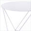 Table basse blanche en métal pour le salon, table d'appoint utilitaire légère avec plateau rond et amp; Pieds triangulaires