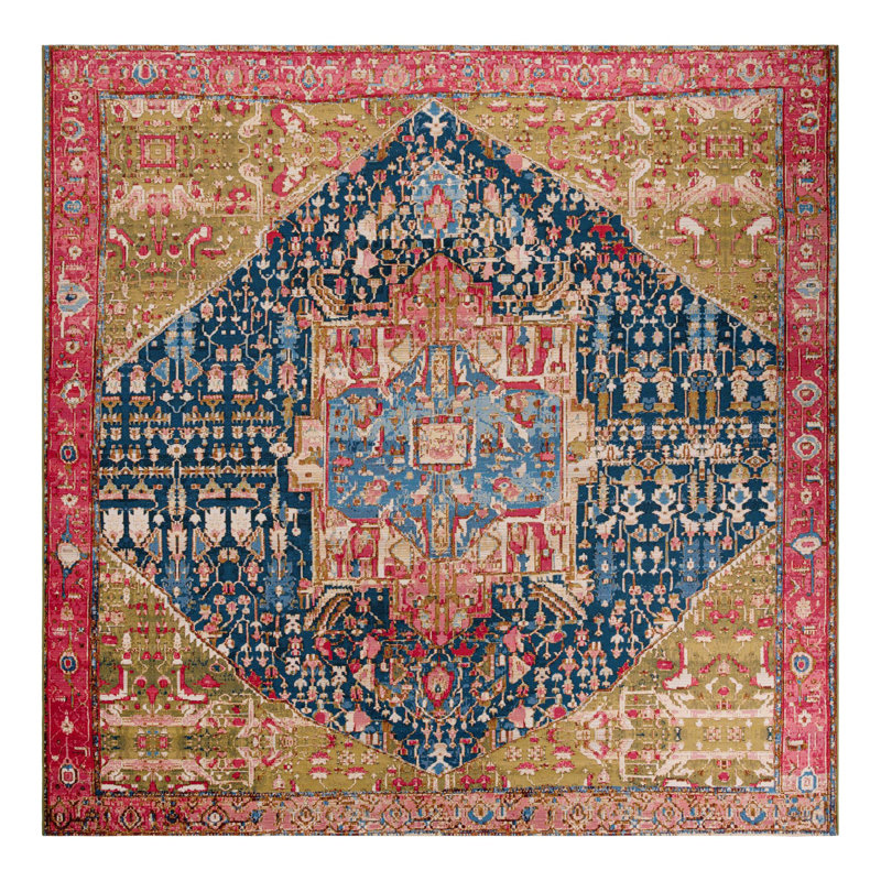 Multi_Unique Loom Limon Outdoor Traditional Rug, Square 12'