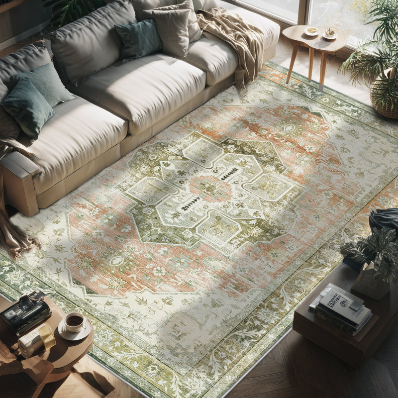 Persian Performance Machine Washable Indoor Area Rug, Rectangle 12' x 9'