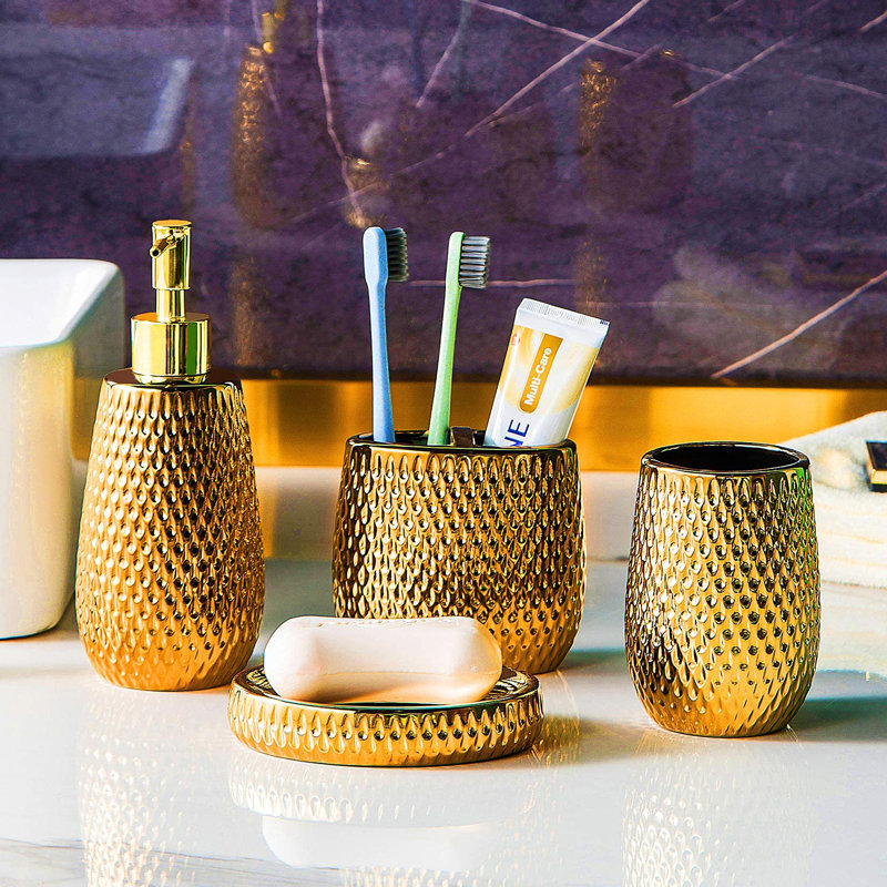 Ceramic / Porcelain Bathroom Accessory, A-Gold