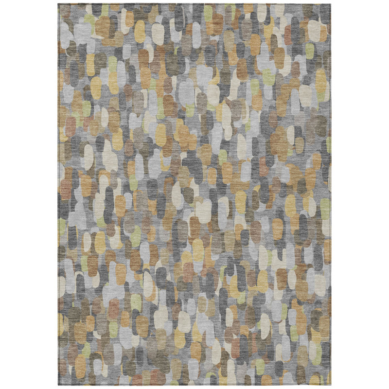 Machine Washable Indoor/Outdoor Chantille ACN2451 Casual Rug, Gray, 3' x 5'