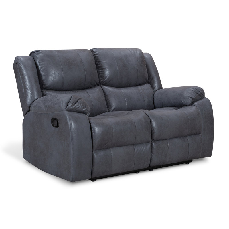 Byadbo 2 Seater Faux Leather Reclining Sofa, Grey